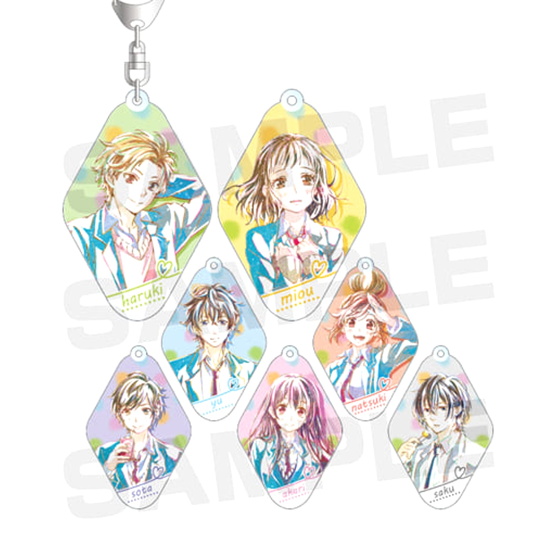 Our love has always been 10 centimeters apart Haruki Serizawa & Others Trading Ani-Art Acrylic Keychain All 7 Types Set Keychains [USED]