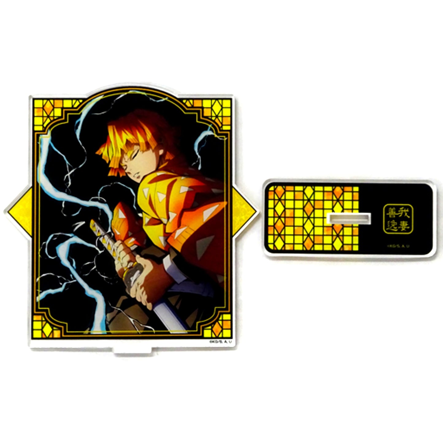 Zenitsu Agatsuma Demon Slayer Kimetsu no Yaiba Zen Shuchu Exhibition Acrylic Mascot [USED]