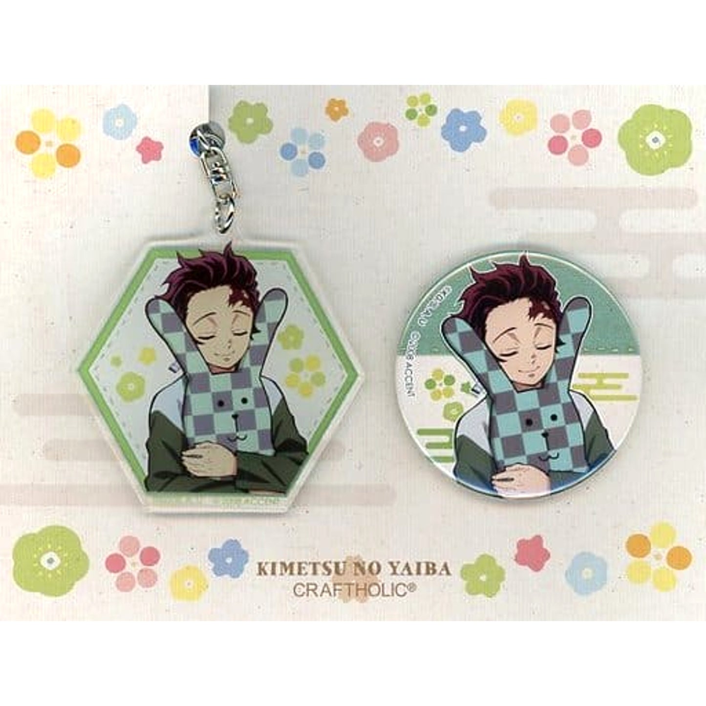 Tanjiro Kamado Demon Slayer: Kimetsu no Yaiba X Craftholic Tin Badge & Acrylic Charm Set [USED]