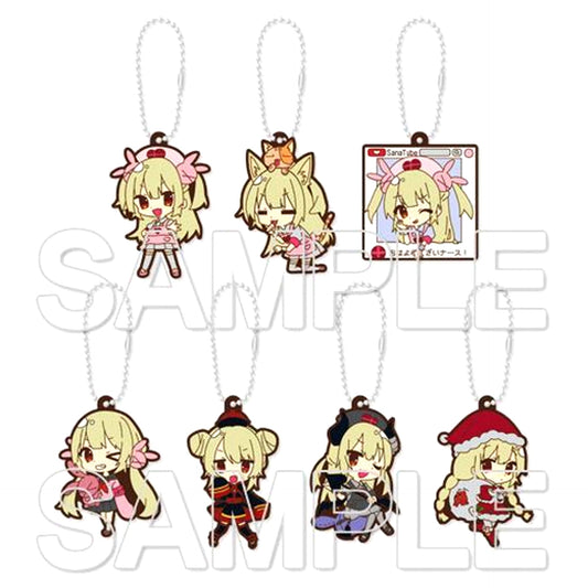 Set of 7 Natori Sana Virtual YouTuber Trading Rubber Strap [USED]