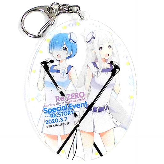 Emilia & Rem Re:ZERO -Starting Life in Another World- Event Commemorative Keychain Special Event Re:STORY [USED]