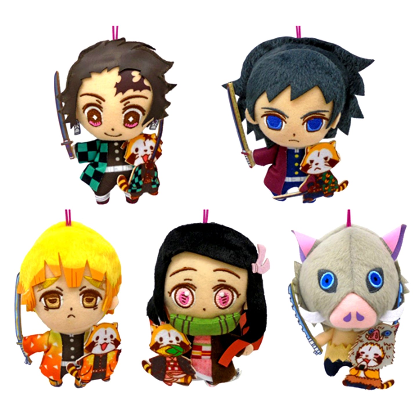 Demon Slayer Kimetsu no Yaiba Rascal Collaboration Mascot Set of 5 [USED]