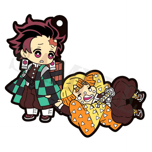 Tanjiro Kamado & Zenitsu Agatsuma Demon Slayer Rubber Mascot Buddy Colle Vol.3 [USED]