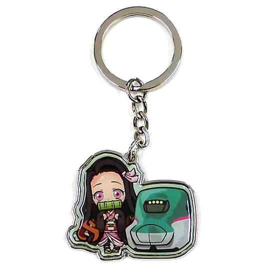 Nezuko Kamado Hayabusa Demon Slayer: Kimetsu no Yaiba East Japan Ltd Metal Keychain [USED]