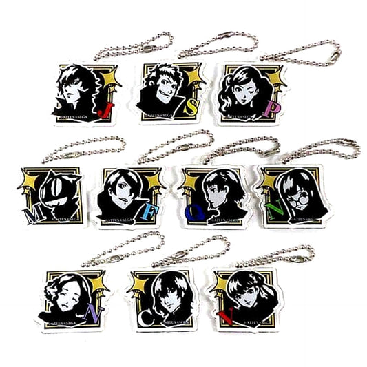Persona 5 Royal Protagonist & Others All 10 Types Set Trading Acrylic Charms Limited Shop in Marui Only Charm [USED]