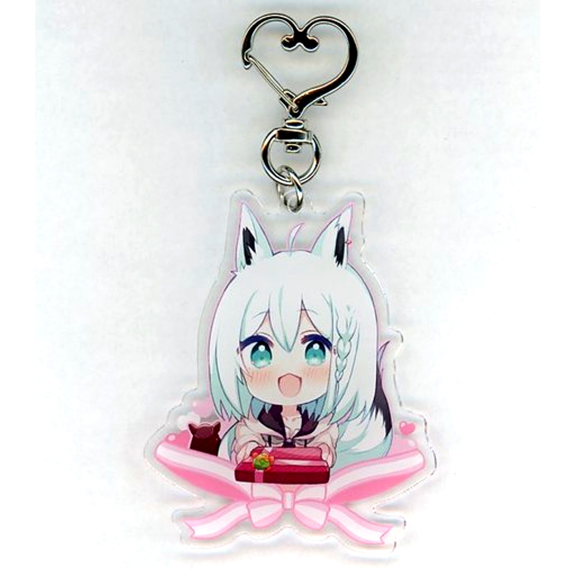Shirakami Fubuki Hololive Valentine Special Drawn Acrylic Keychain Virtual YouTuber [USED]