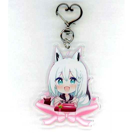 Shirakami Fubuki Hololive Valentine Special Drawn Acrylic Keychain Virtual YouTuber [USED]
