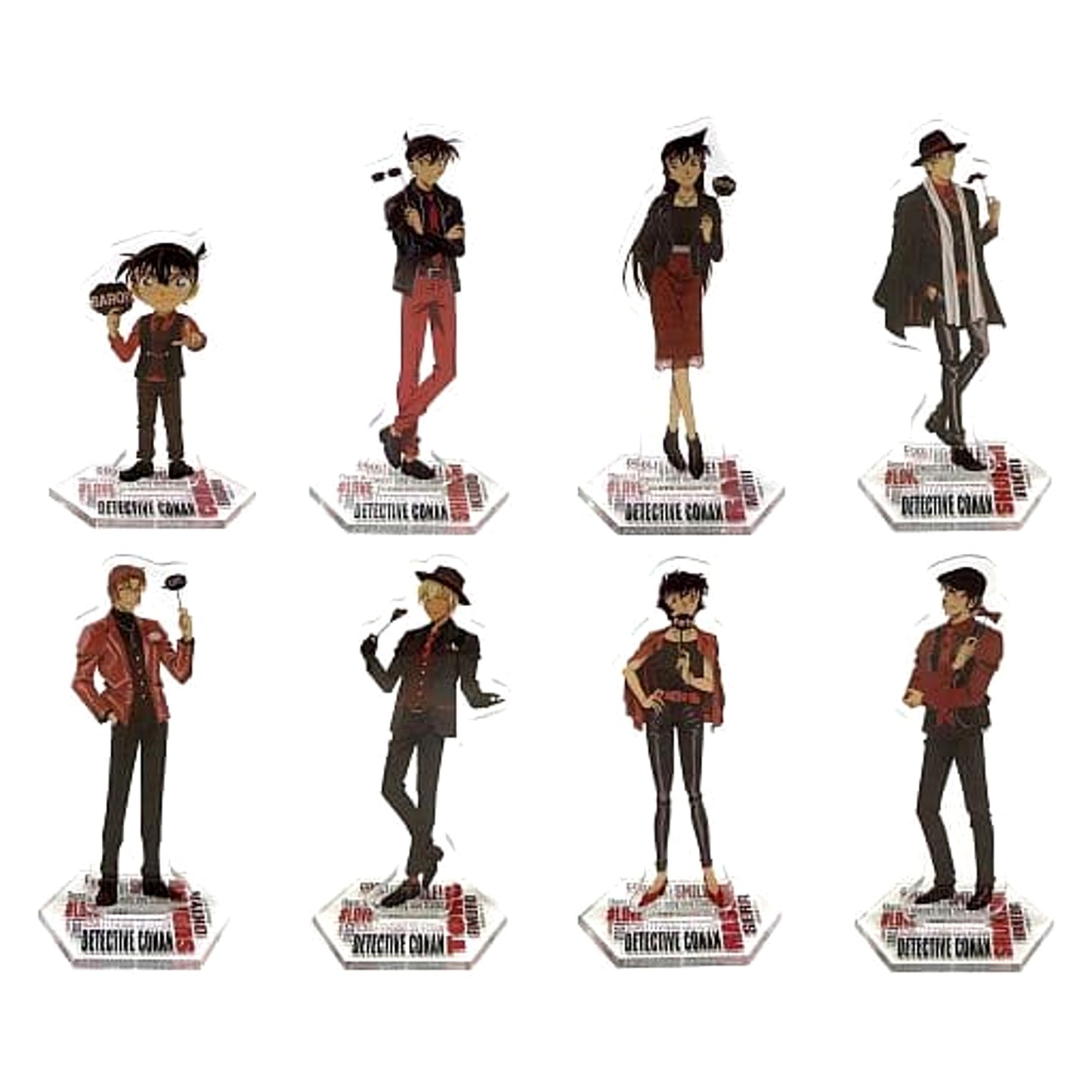 Detective Conan Shinichi Kudo & Others All 8 Types Set Sega Lucky Kuji SCARLET Evening Collection Acrylic Stand Prize I [USED]