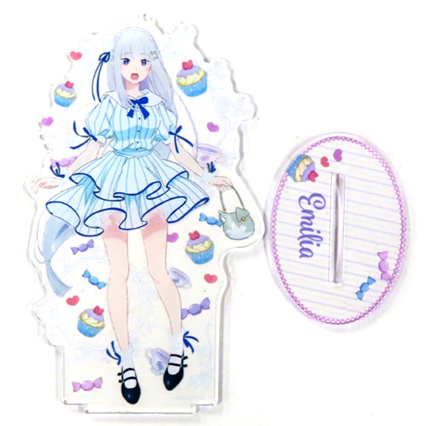 Emilia Party ver. Re:ZERO -Starting Life in Another World- Acrylic Stand Keychain TV Anime 2nd Season Decision Fair Animate [USED]