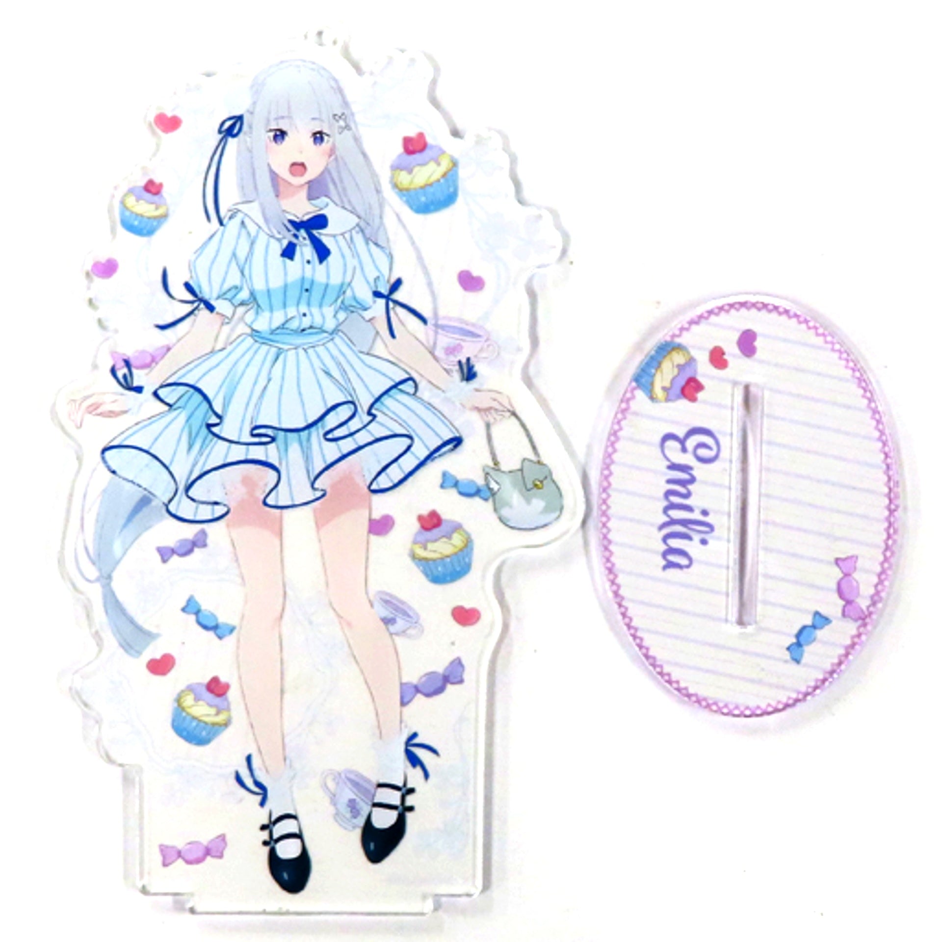 Emilia Party ver. Re:ZERO -Starting Life in Another World- Acrylic Stand Keychain TV Anime 2nd Season Decision Fair Animate [USED]