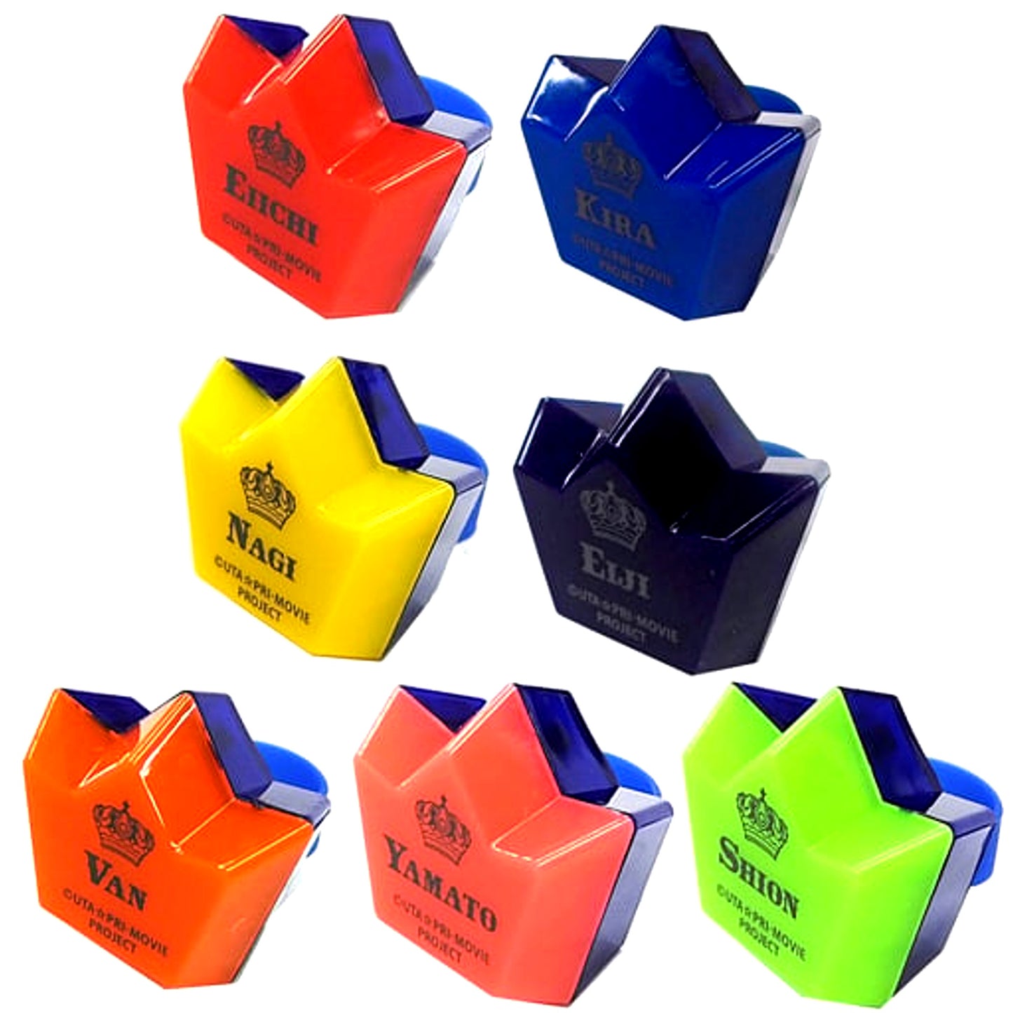 Set of 7 Uta no Prince-sama Maji LOVE LIVE 7th STAGE Trading Ring Light RAGING Ver. [USED]