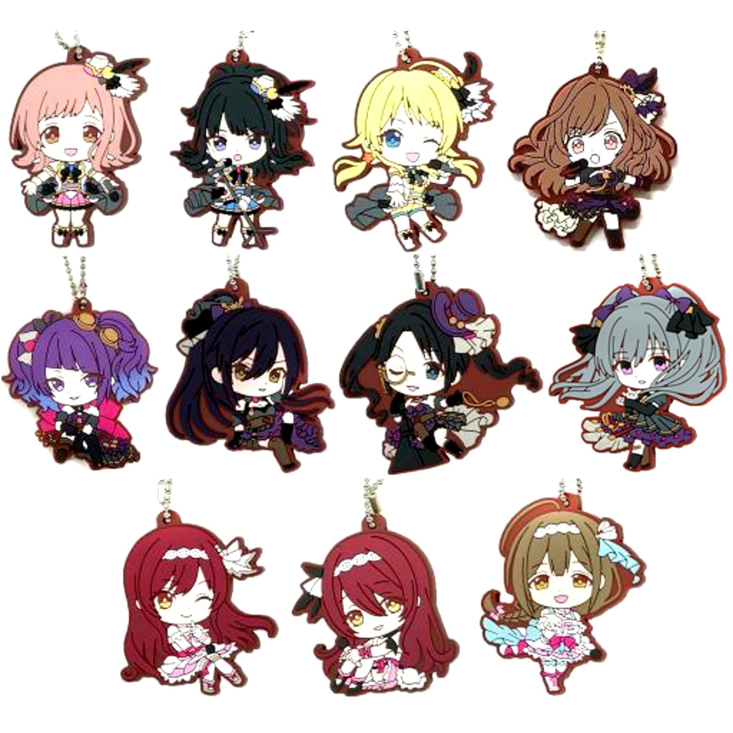 Set of 11 The Idolm@ster Shiny Colors Capsule Rubber Mascot 01 [USED]