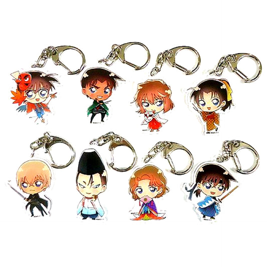 Set of 8 Detective Conan Blind Acrylic Keychain Kacho Crimson School Trip Special Shop in Kyoto Tower [USED]