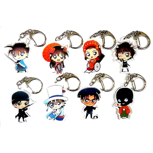 Set of 8 Detective Conan Blind Acrylic Keychain Fugetsu Crimson School Trip Special Shop in Kyoto Tower [USED]