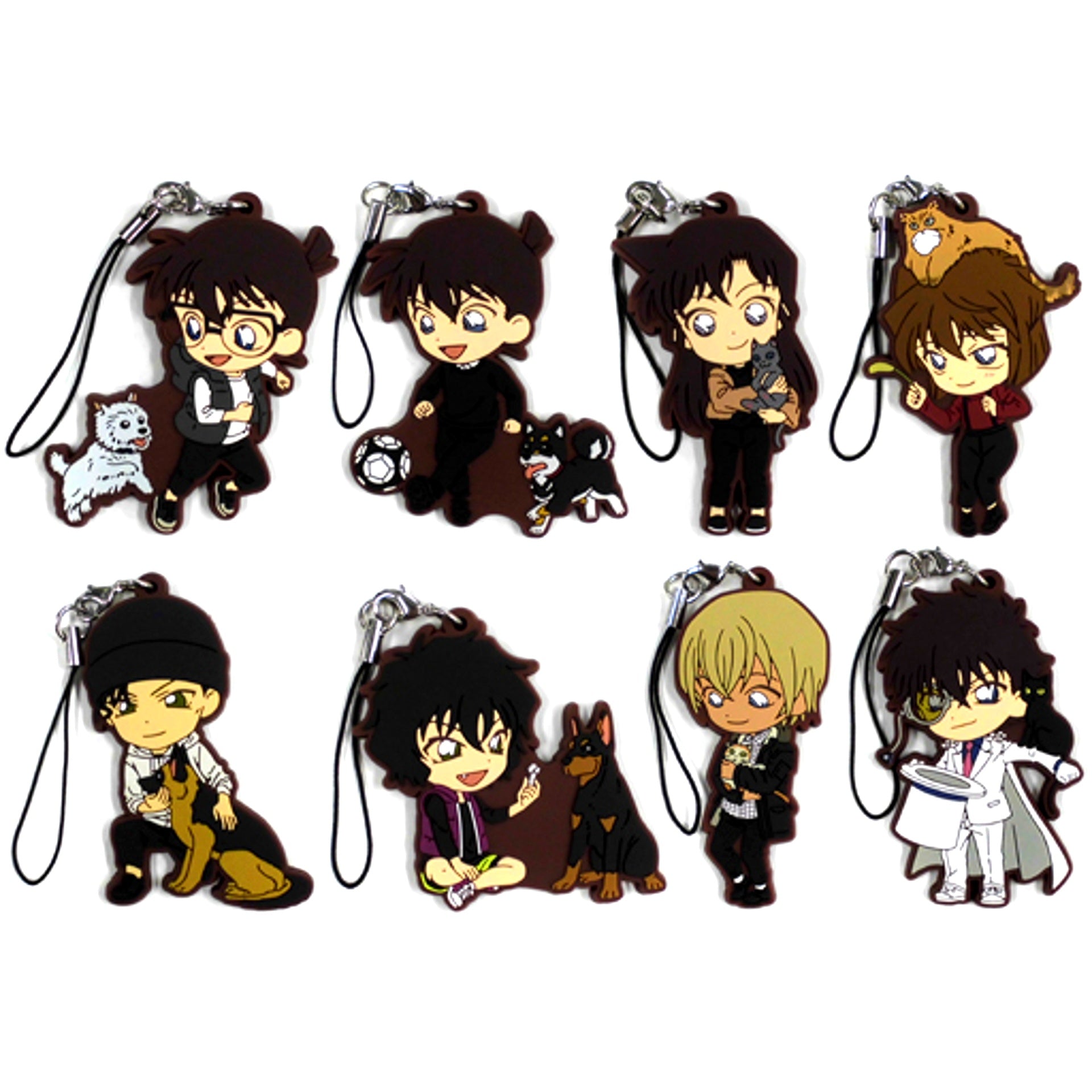 Set of 8 Detective Conan Rubber Strap Collection [USED]
