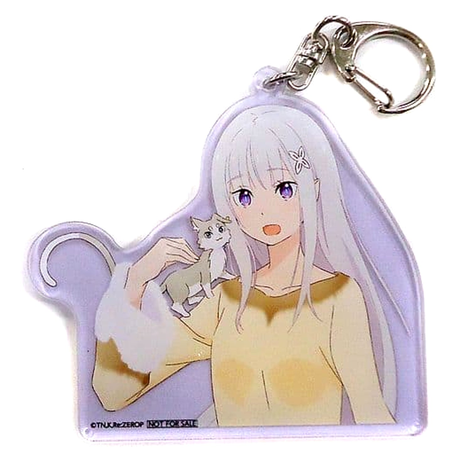 Re:ZERO -Starting Life in Another World- The Frozen Bond Emilia Pack Acrylic Keychain Blu-ray/DVD Pre-Order Bonus Keychains [USED]