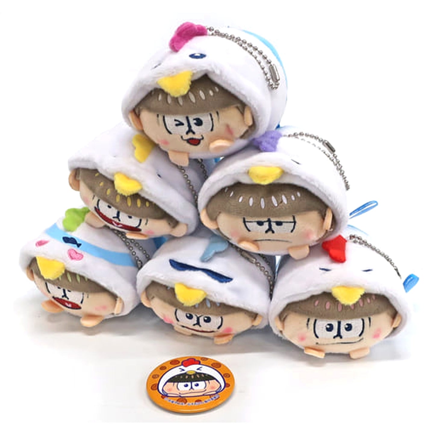 Mr. Osomatsu Osomatsu Set Mochitto Mascot Karaage-Kun Ver. + Button Box LAWSON Loppi Limited [USED]