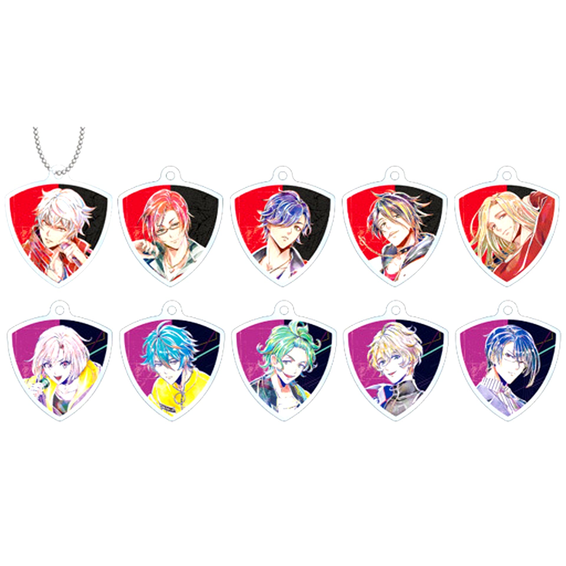 Set of 10 Argonavis from BanG Dream! AAside Trading Ani-Art Pick Type Acrylic Keychain Ver.B [USED]