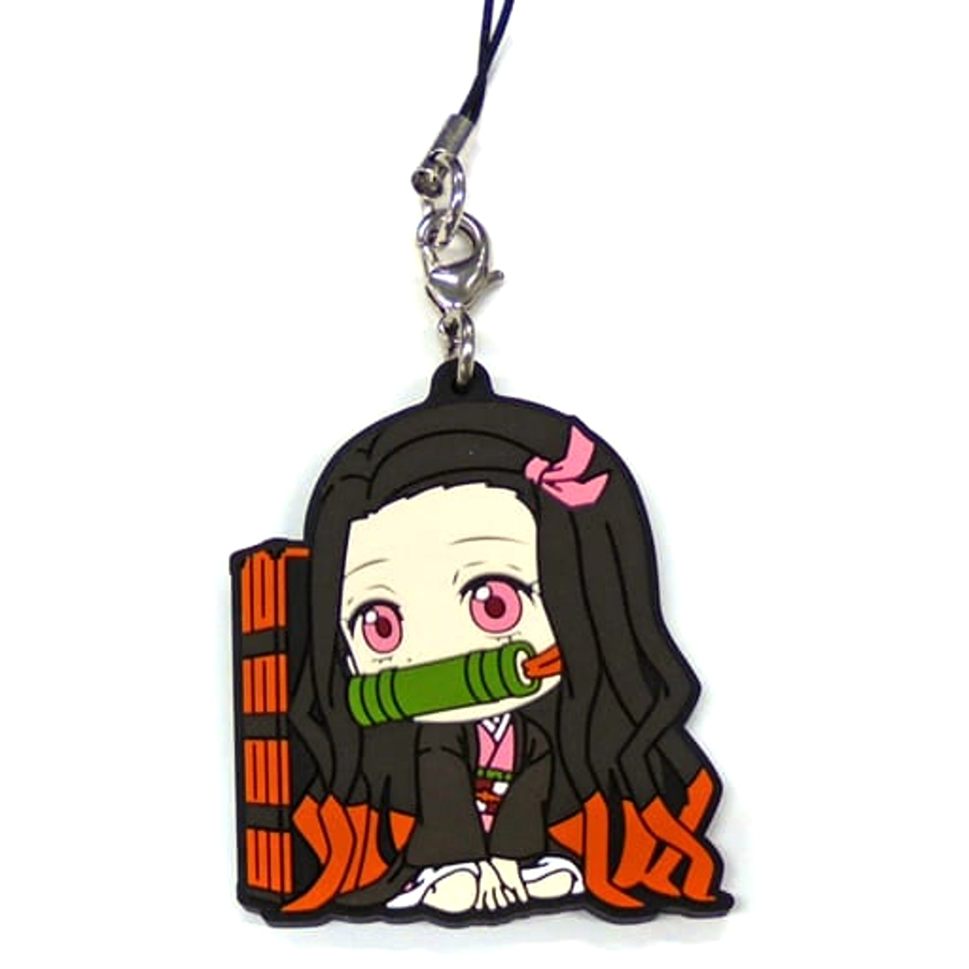Demon Slayer: Kimetsu no Yaiba Nezuko Kamado Ichiban Kuji Two Rubber Charm Kyunchara Illustrations Prize H Keychains [USED]