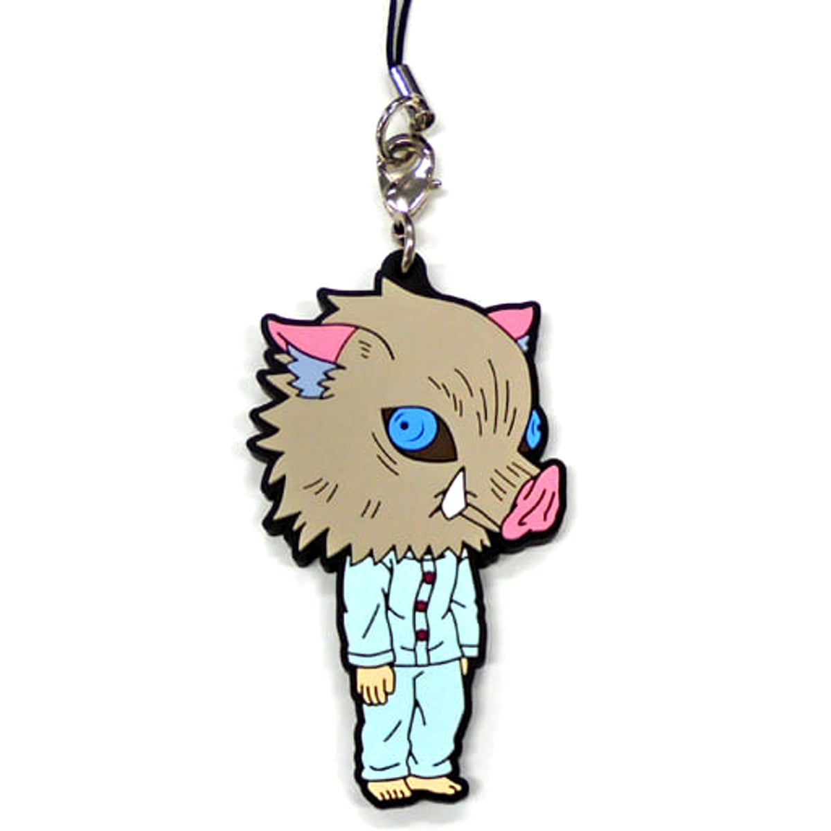 Demon Slayer: Kimetsu no Yaiba Inosuke Hashibira Ichiban Kuji Two Rubber Charm Kyunchara Illustrations Prize H Keychains [USED]