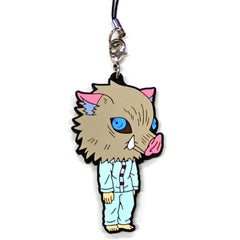 Demon Slayer: Kimetsu no Yaiba Inosuke Hashibira Ichiban Kuji Two Rubber Charm Kyunchara Illustrations Prize H Keychains [USED]