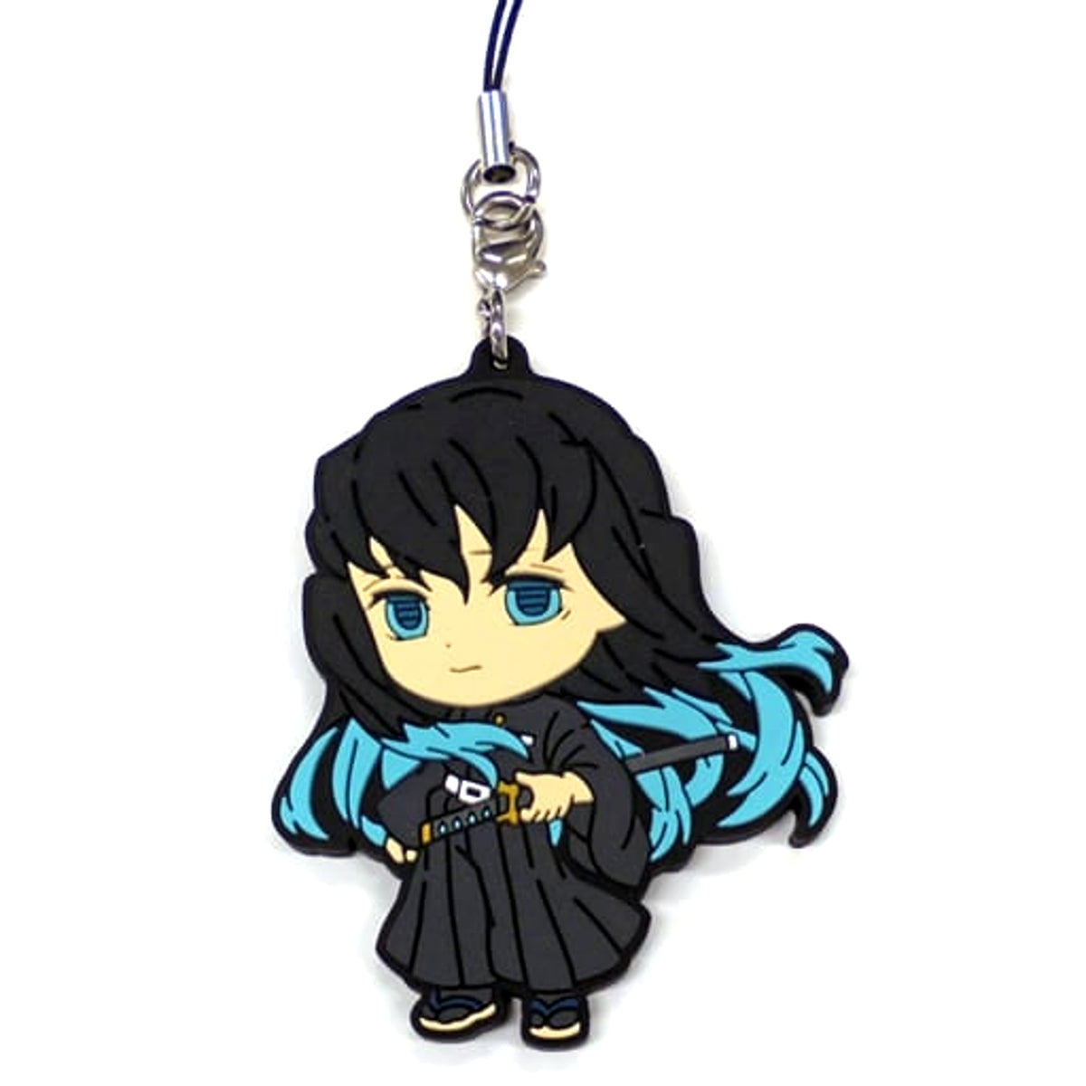 Demon Slayer: Kimetsu no Yaiba Muichirou Tokitou Ichiban Kuji Two Hashira Meeting Rubber Strap Kyunchara Illustrations Prize I Keychains [USED]