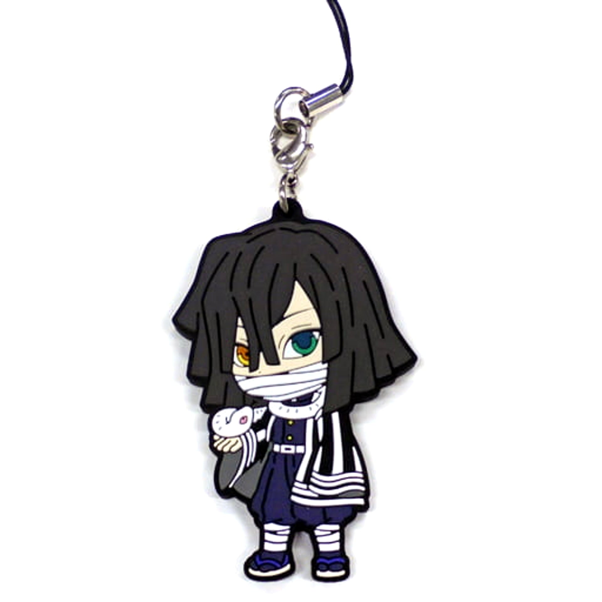 Demon Slayer: Kimetsu no Yaiba Obanai Iguro Ichiban Kuji Two Hashira Meeting Rubber Strap Kyunchara Illustrations Prize I Keychains [USED]