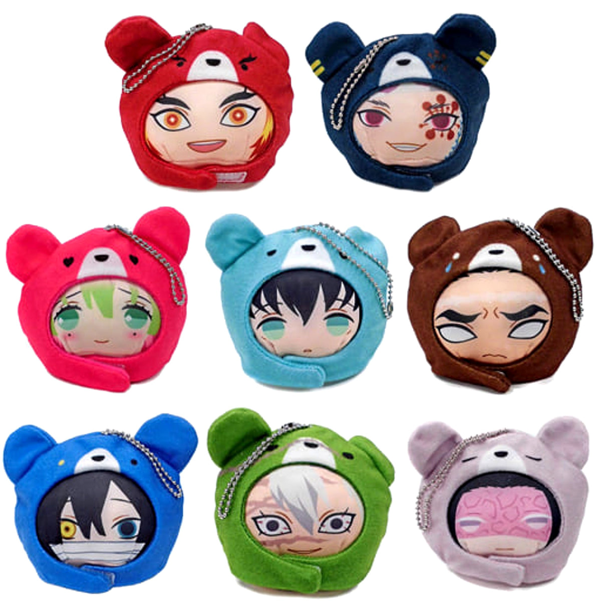 Demon Slayer: Kimetsu no Yaiba Kyojuro Rengoku & Others Anizukin Part 2 All 8 Types Set Keychains [USED]