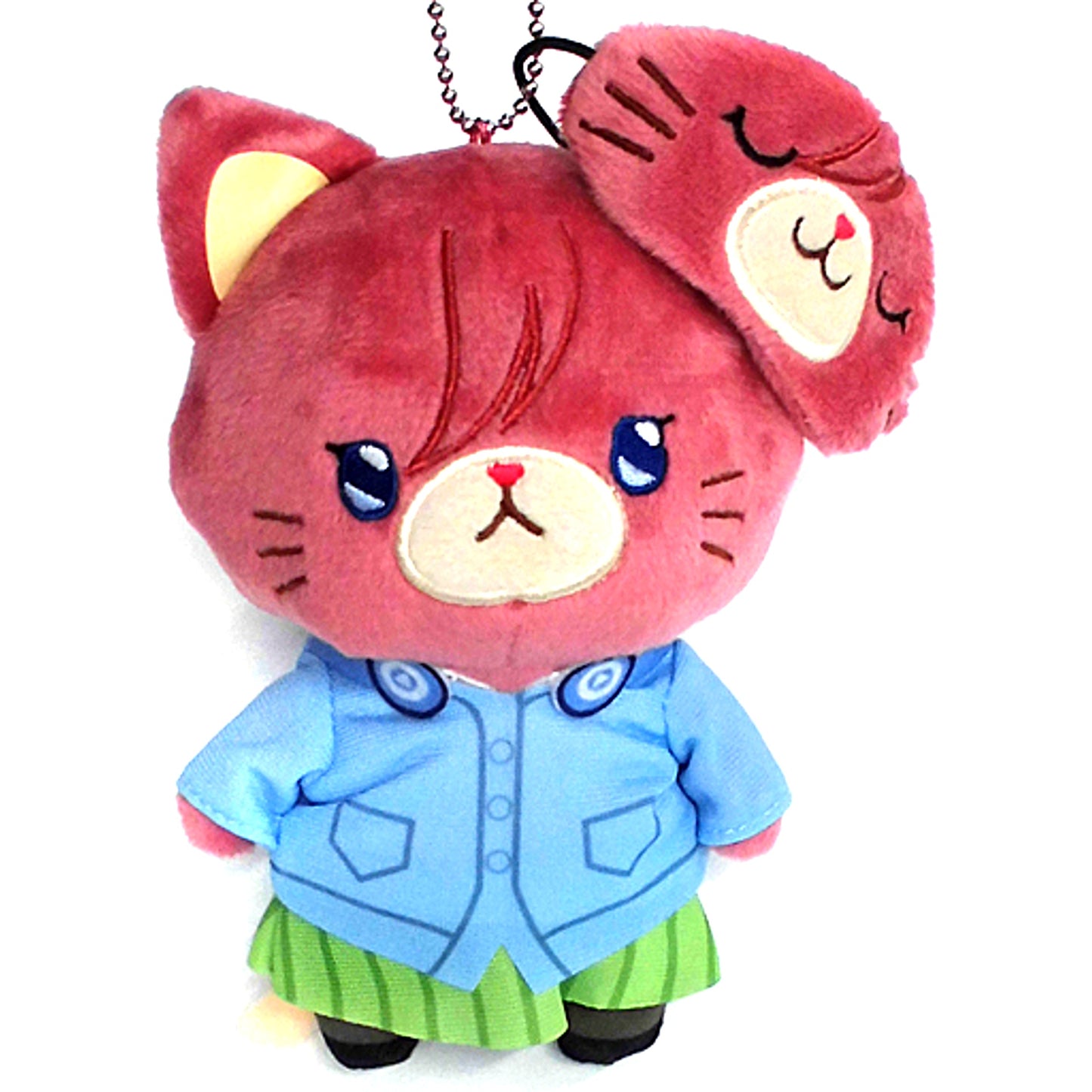 Miku Nakano The Quintessential Quintuplets Plush Keychain with Eye Mask withCAT [USED]