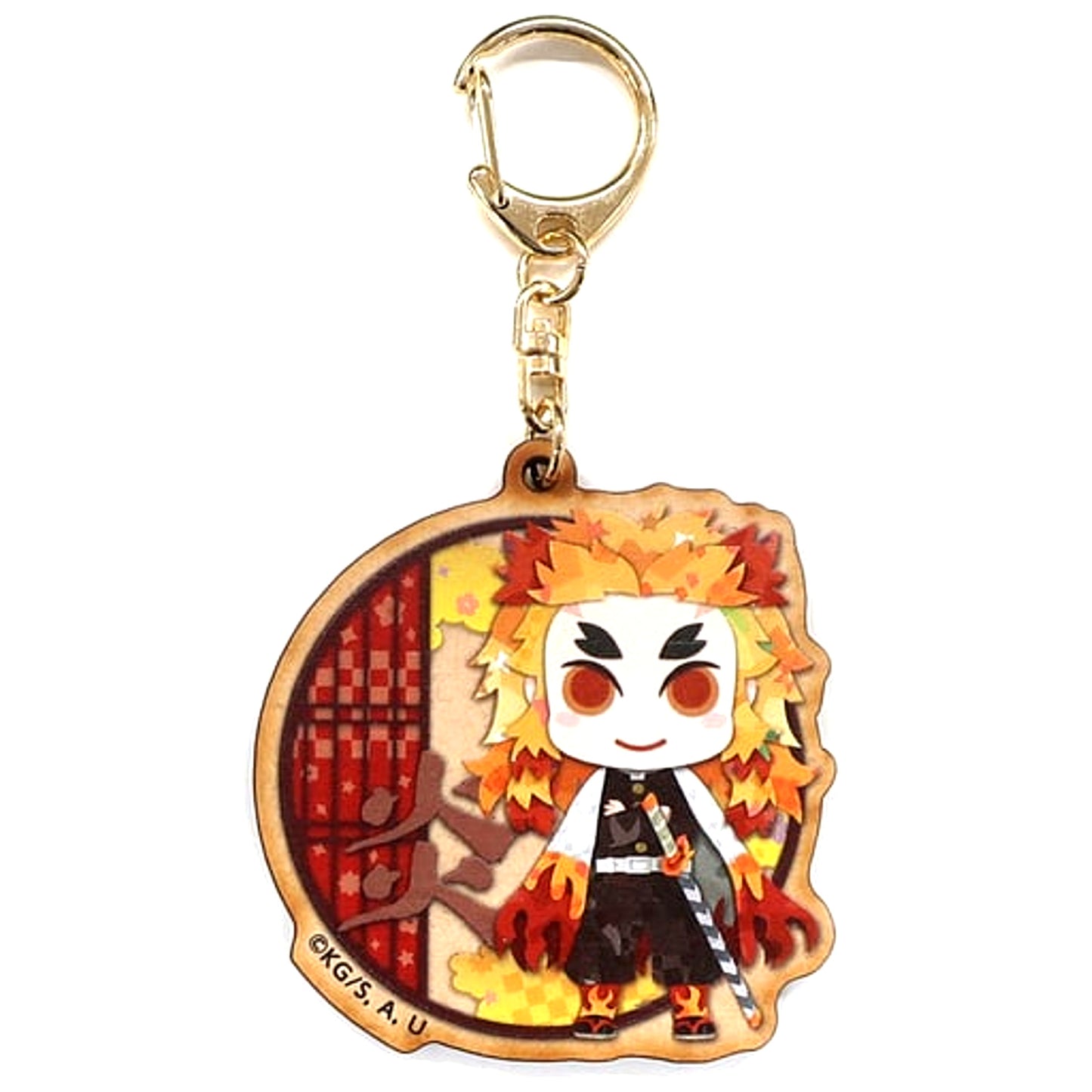 Kyojuro Rengoku Demon Slayer x Don Quijote Wood Keychain [USED]