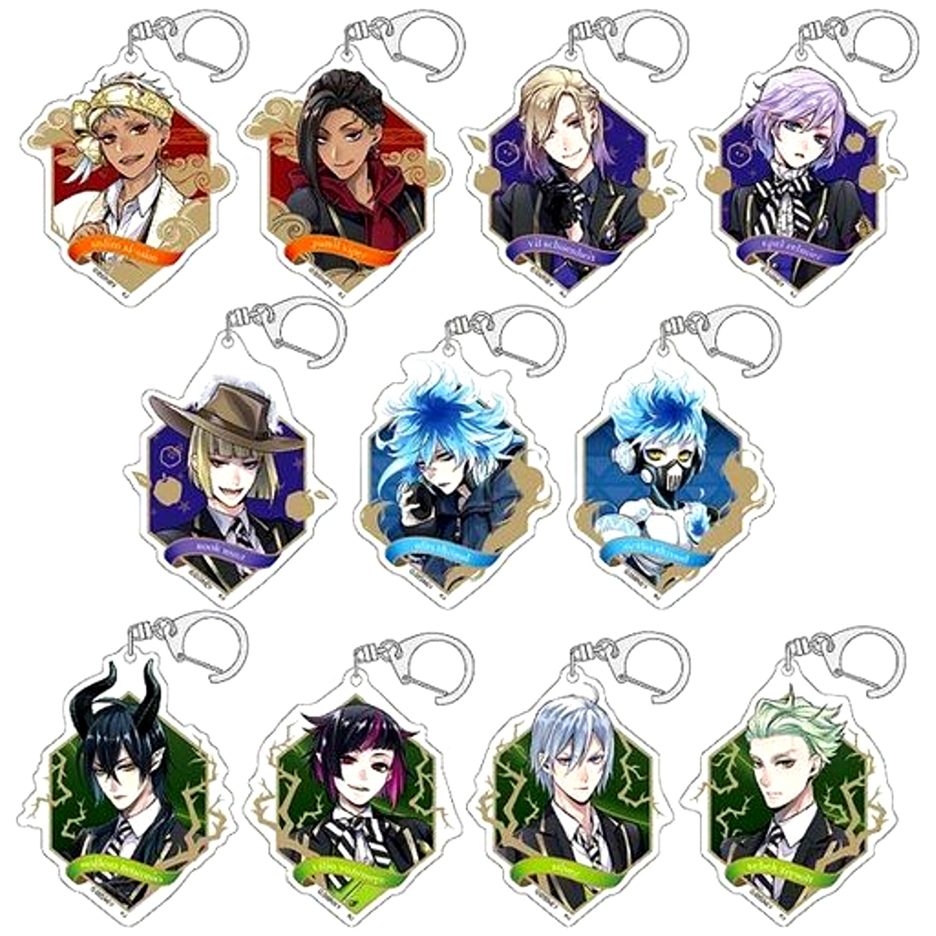Set of 11 Disney Twisted-Wonderland Trading Acrylic Keychain VOL.2 [USED]