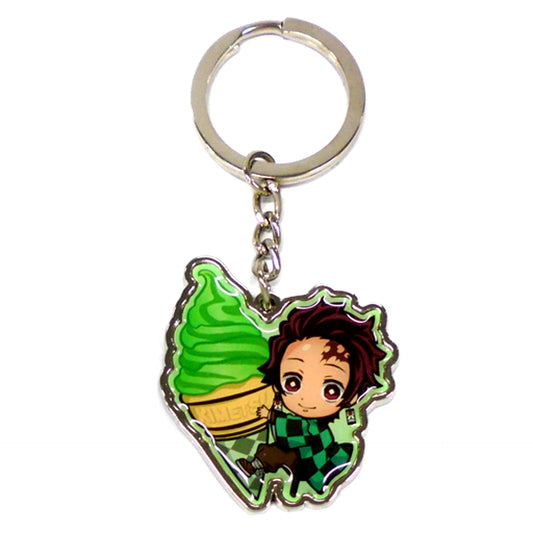Tanjiro Kamado Matcha Soft Serve Demon Slayer Metal Keychain Kyoto Limited [USED]