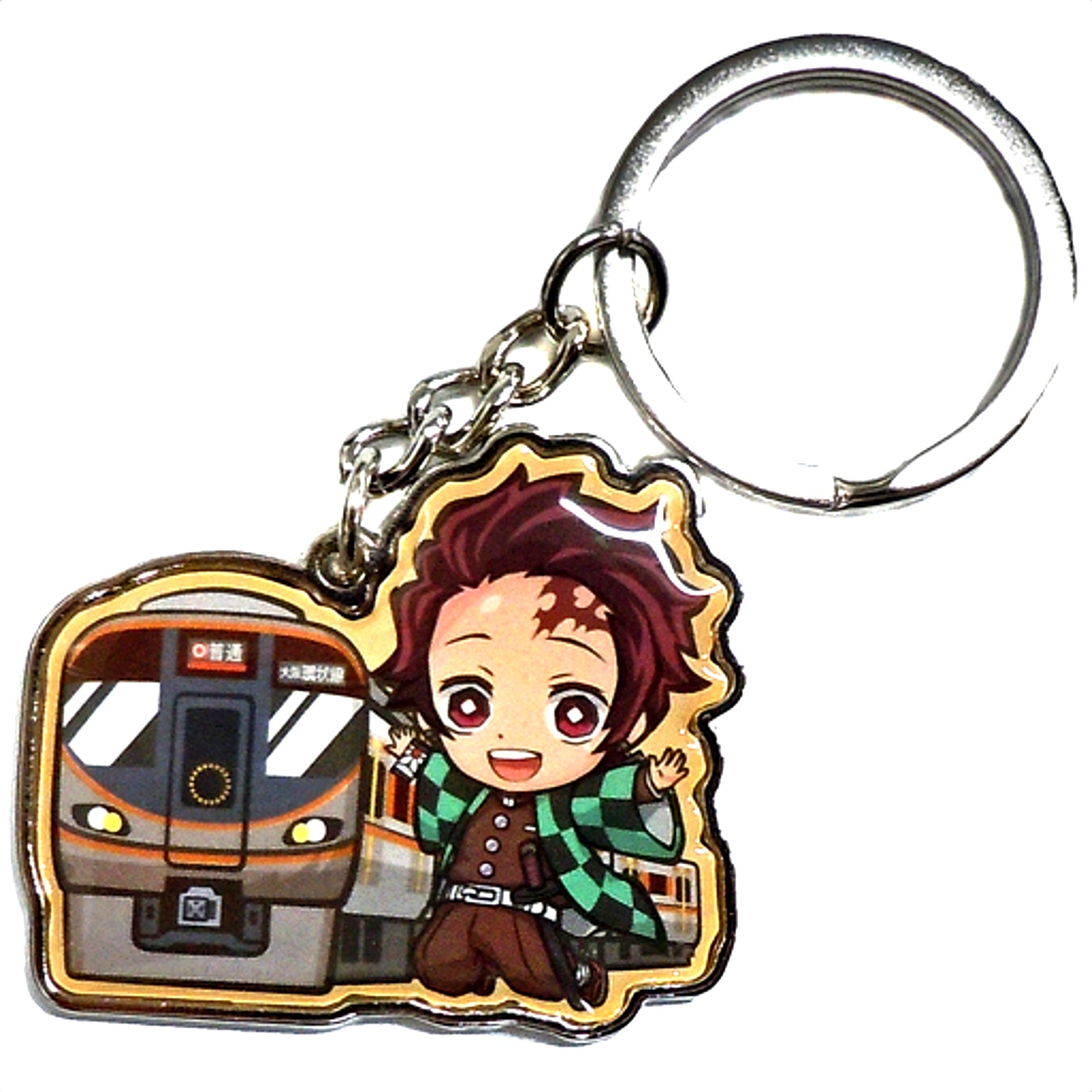 Tanjiro Kamado Demon Slayer Metal Keychain Osaka Exclusive 323 Series Osaka Loop Line [USED]