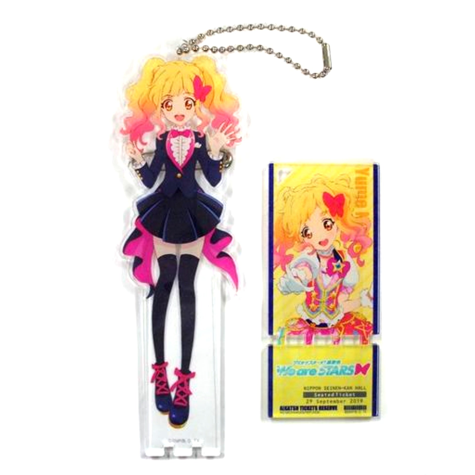 Yume Nijino We are STARS Ver. Acrylic Button Stand Keychain Aikatsu Stars! Thanksgiving We are STARS [USED]