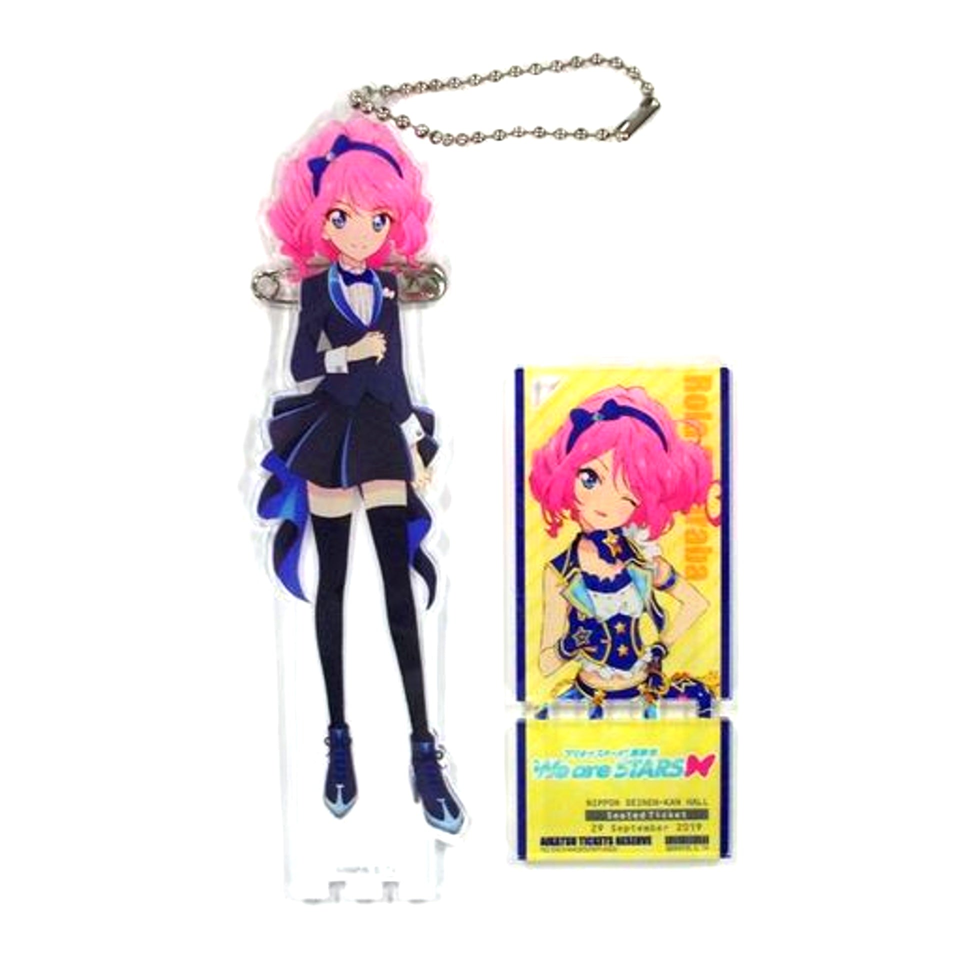 Laura Sakuraba We are STARS Ver. Acrylic Button Stand Keychain Aikatsu Stars! Thanksgiving We are STARS [USED]