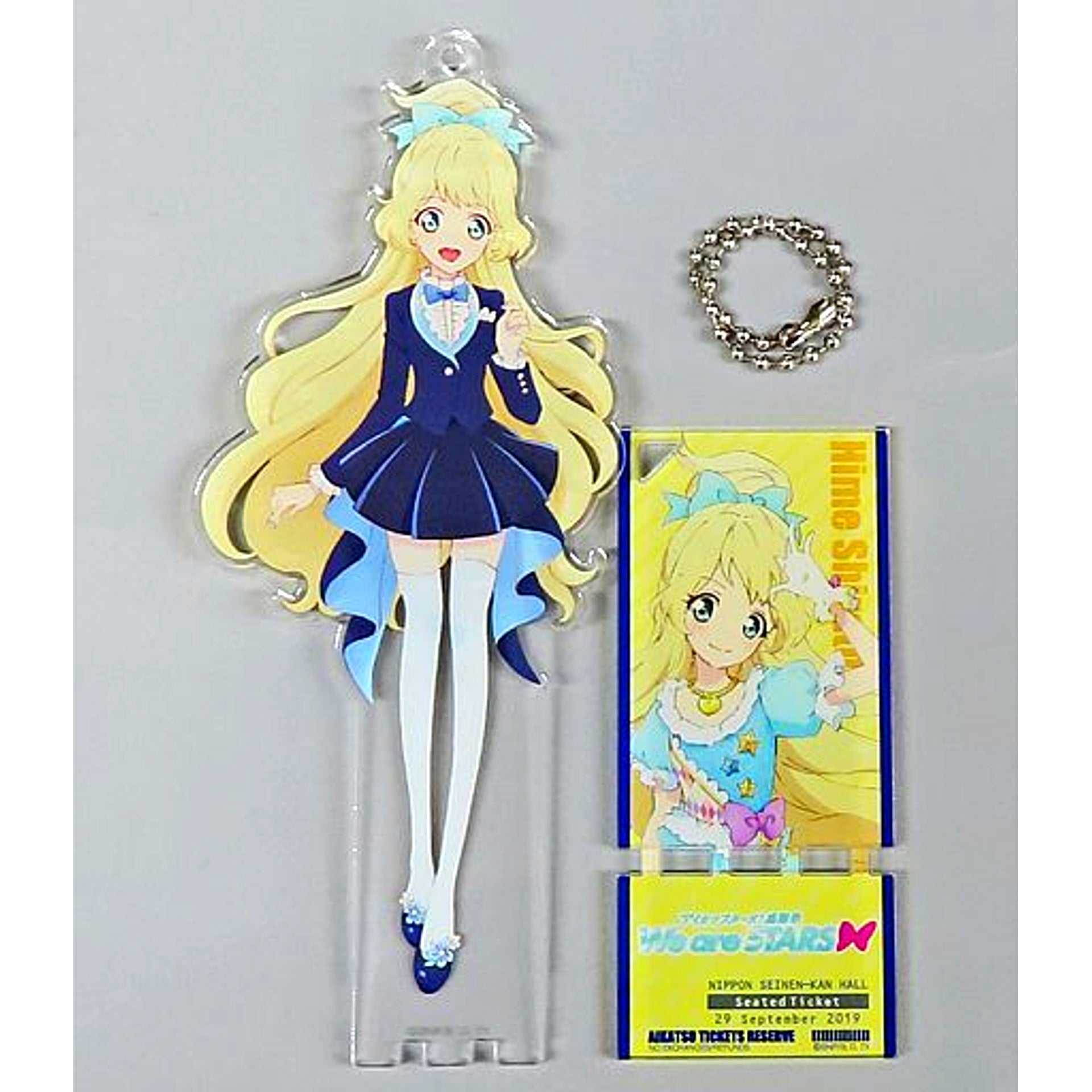 Hime Shiratori We are STARS Ver. Acrylic Button Stand Keychain Aikatsu Stars! Thanksgiving We are STARS [USED]