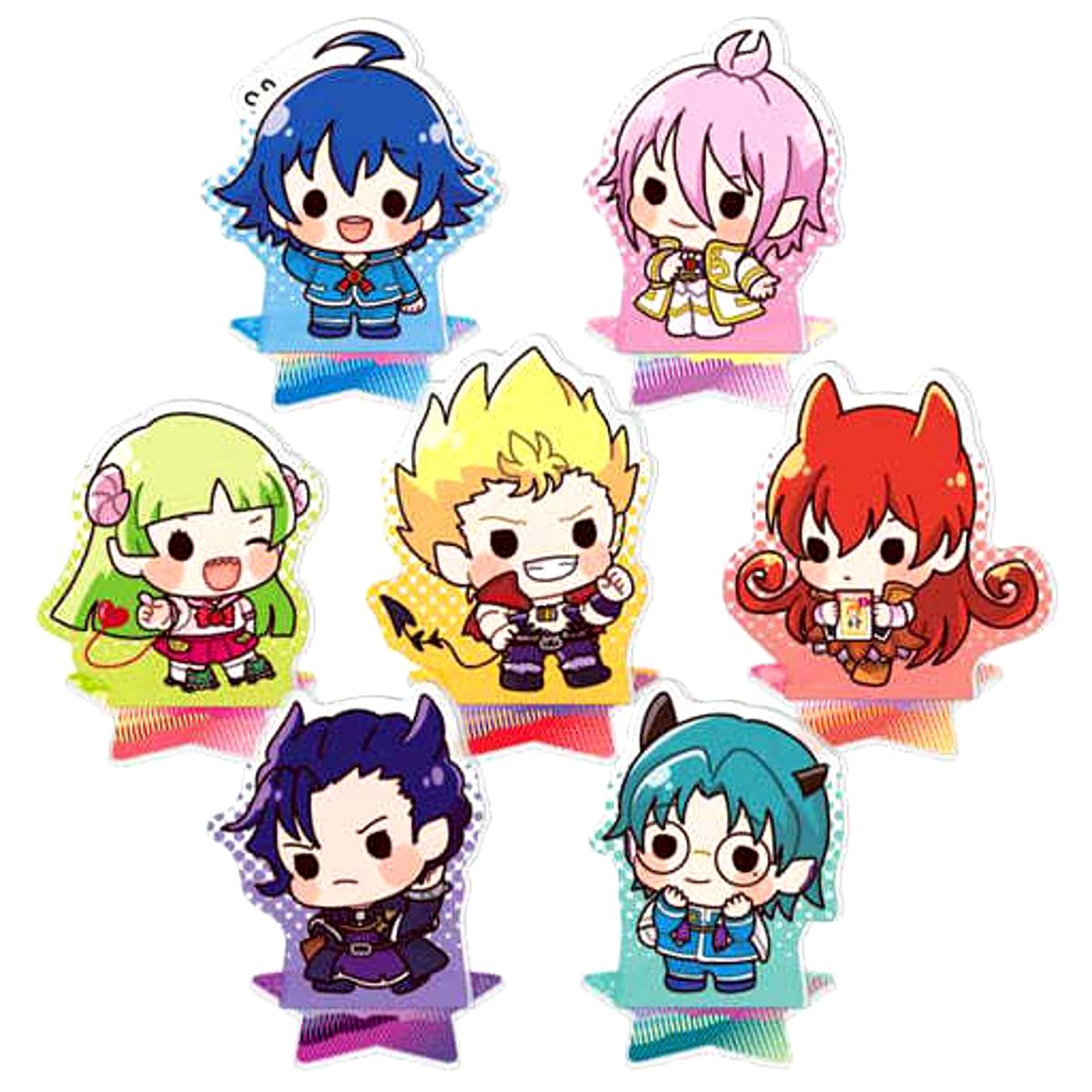 Set of 7 Welcome to Demon School! Iruma-kun Trading Acrylic Figure [USED]