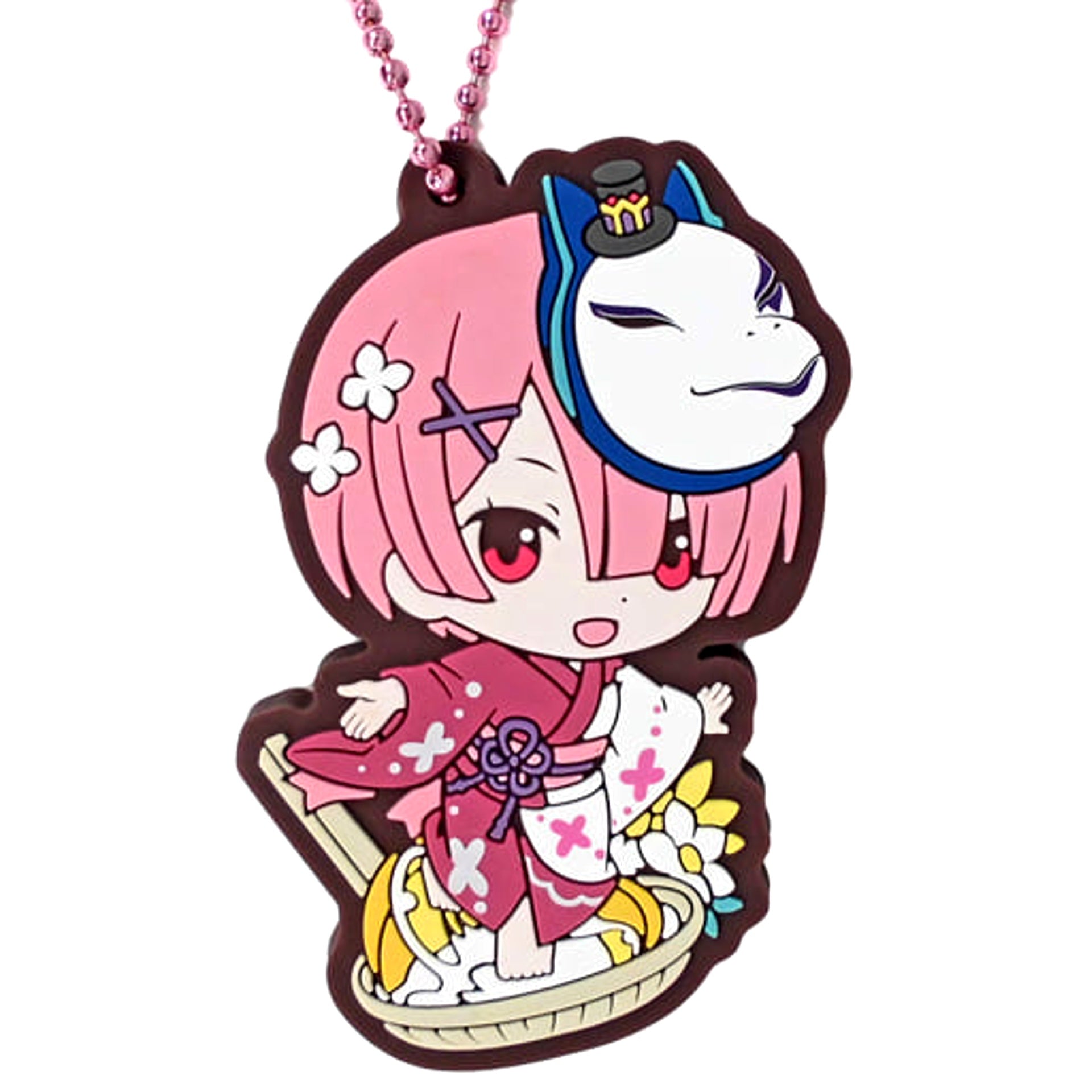 Re:ZERO -Starting Life in Another World- Ram Yukata Gashapon Kuji Assort Rem & Ram Vol. 3 Rubber Charm Prize B Keychains [USED]