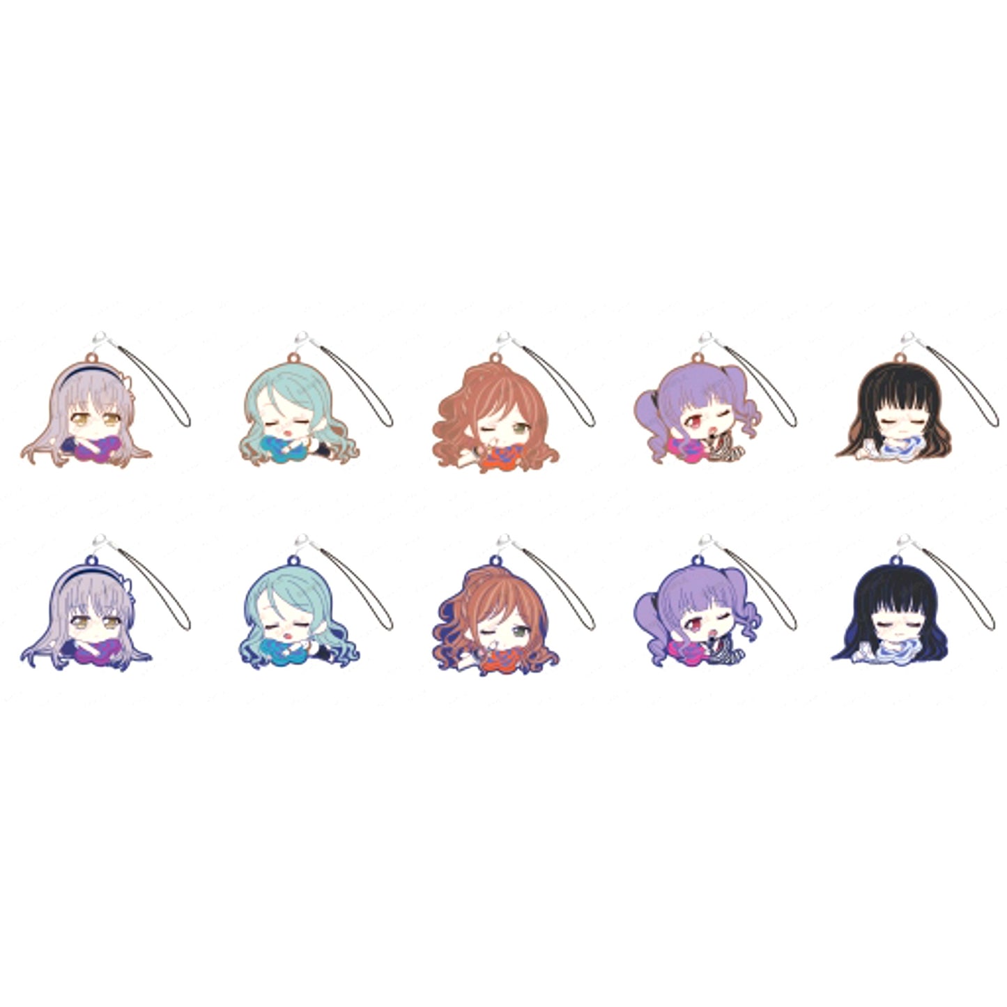 Set of 10 Roselia BanG Dream! Girls Band Party! Suyarin Rubber Strap [USED]