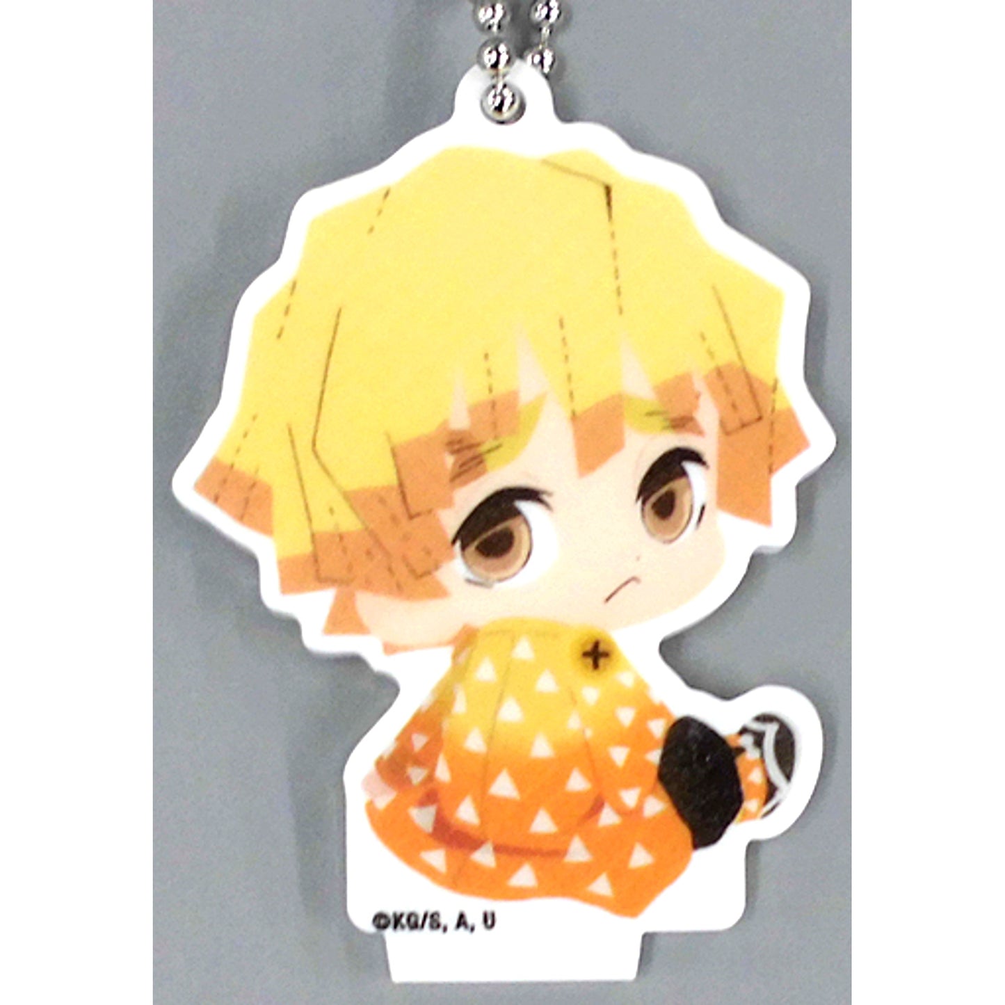 Zenitsu Agatsuma Demon Slayer Mini Chara Acrylic Keychain x Collabo Cafe Honpo Labo [USED]