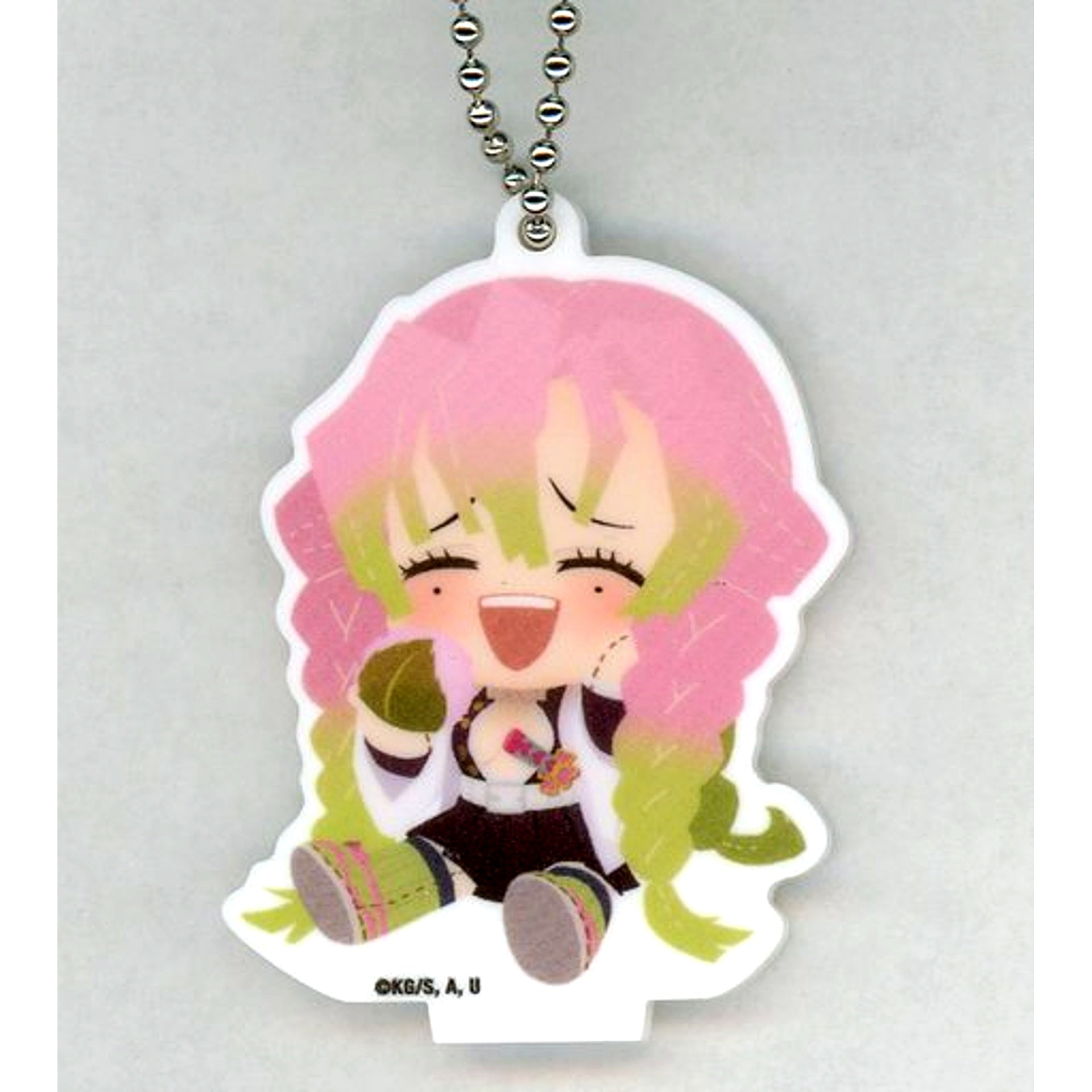 Mitsuri Kanroji Demon Slayer Kimetsu no Yaiba COLLABO CAFE HONPO LABO Mini Char Acrylic Keychain [USED]