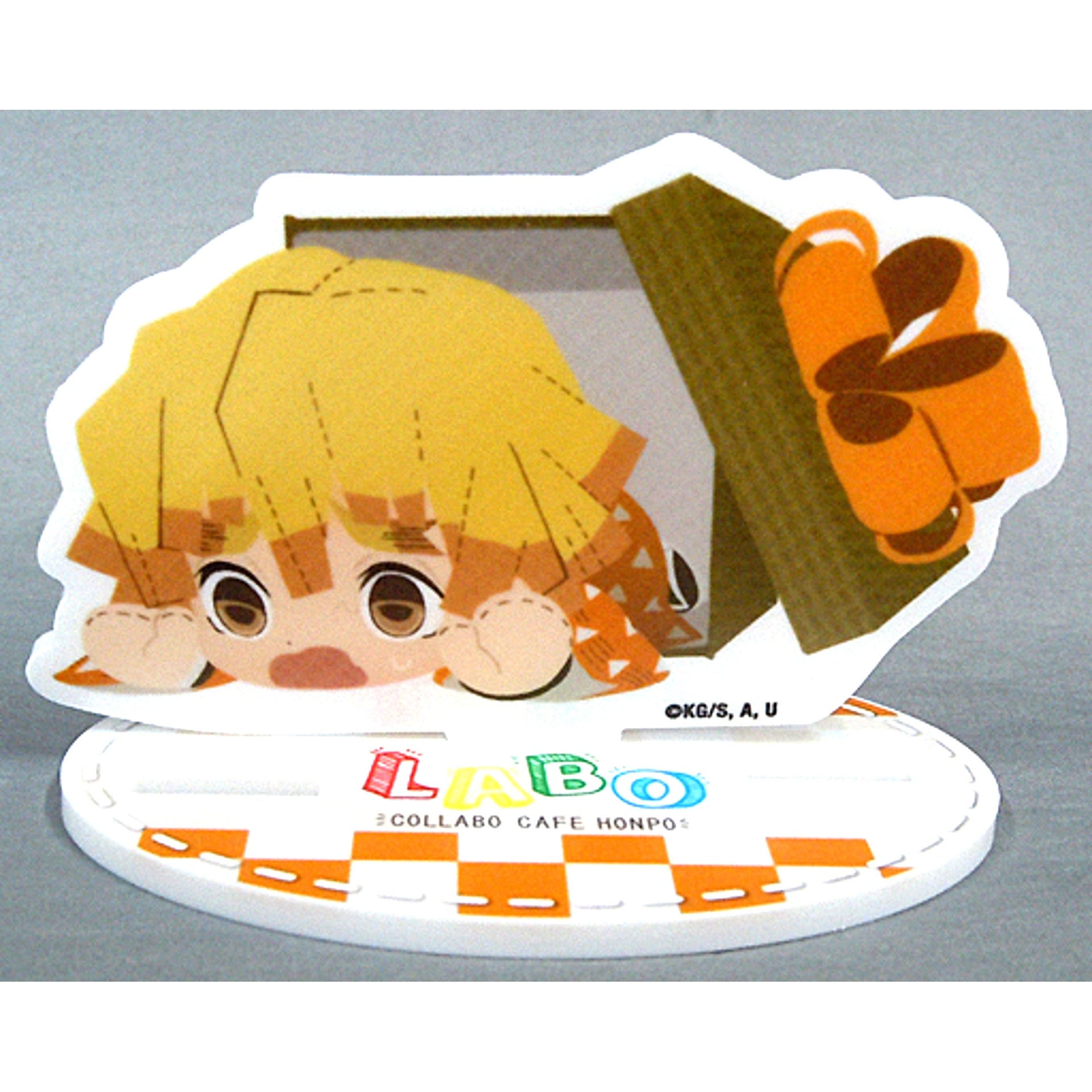 Zenitsu Agatsuma Demon Slayer x COLLABO CAFE HONPO LABO Mini Character Acrylic Stand [USED]