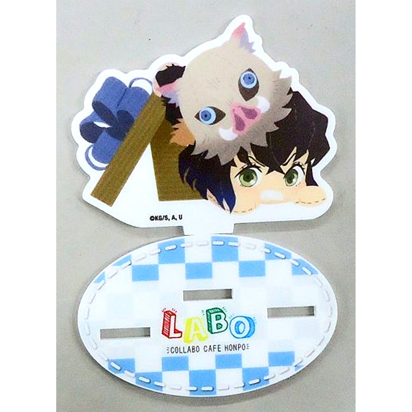 Inosuke Hashibira Demon Slayer x Collabo Cafe Honpo Labo Mini Character Acrylic Stand [USED]