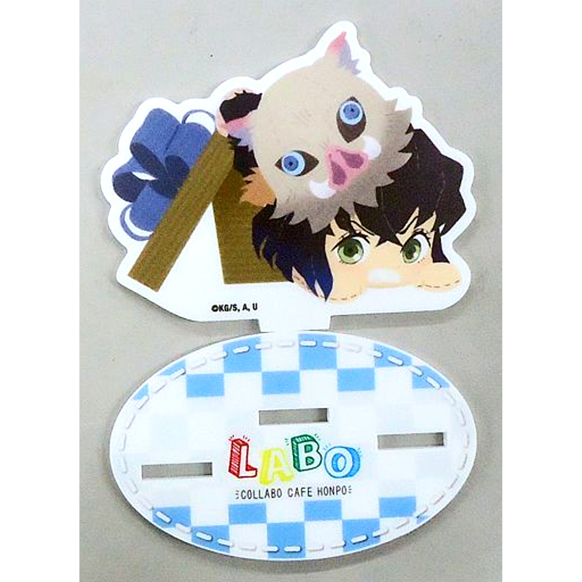 Inosuke Hashibira Demon Slayer x Collabo Cafe Honpo Labo Mini Character Acrylic Stand [USED]