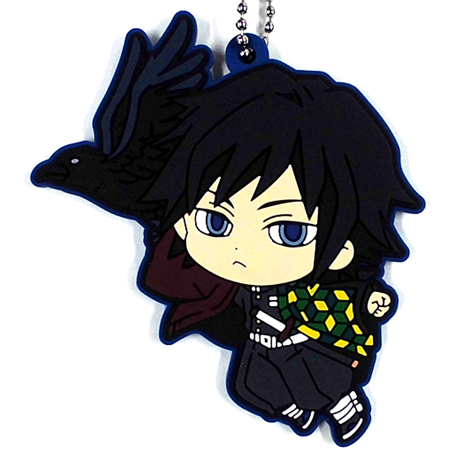 Giyu Tomioka Demon Slayer: Kimetsu no Yaiba Trading Rubber Strap Kasugai Crow Hakobare Taishi [USED]