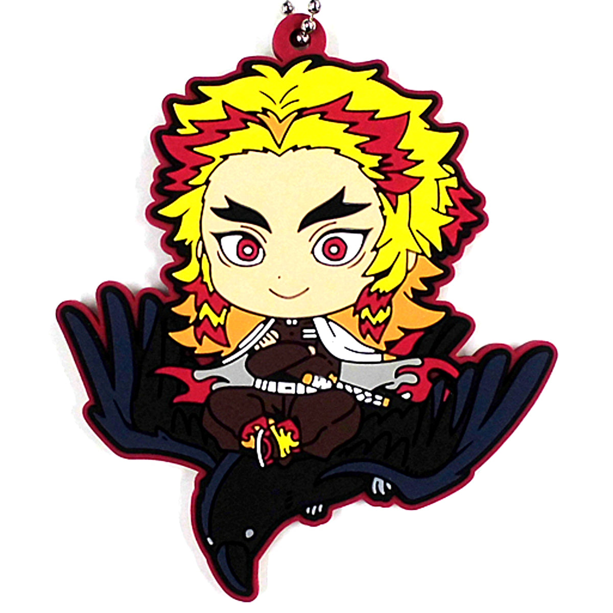 Kyojuro Rengoku Demon Slayer: Kimetsu no Yaiba Trading Rubber Strap Kasugai Crow Hakobare Taishi [USED]