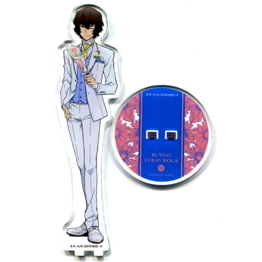 Osamu Dazai Illustration Acrylic Stand Welcome Ver. Bungo Stray Dogs x Animate Cafe [USED]