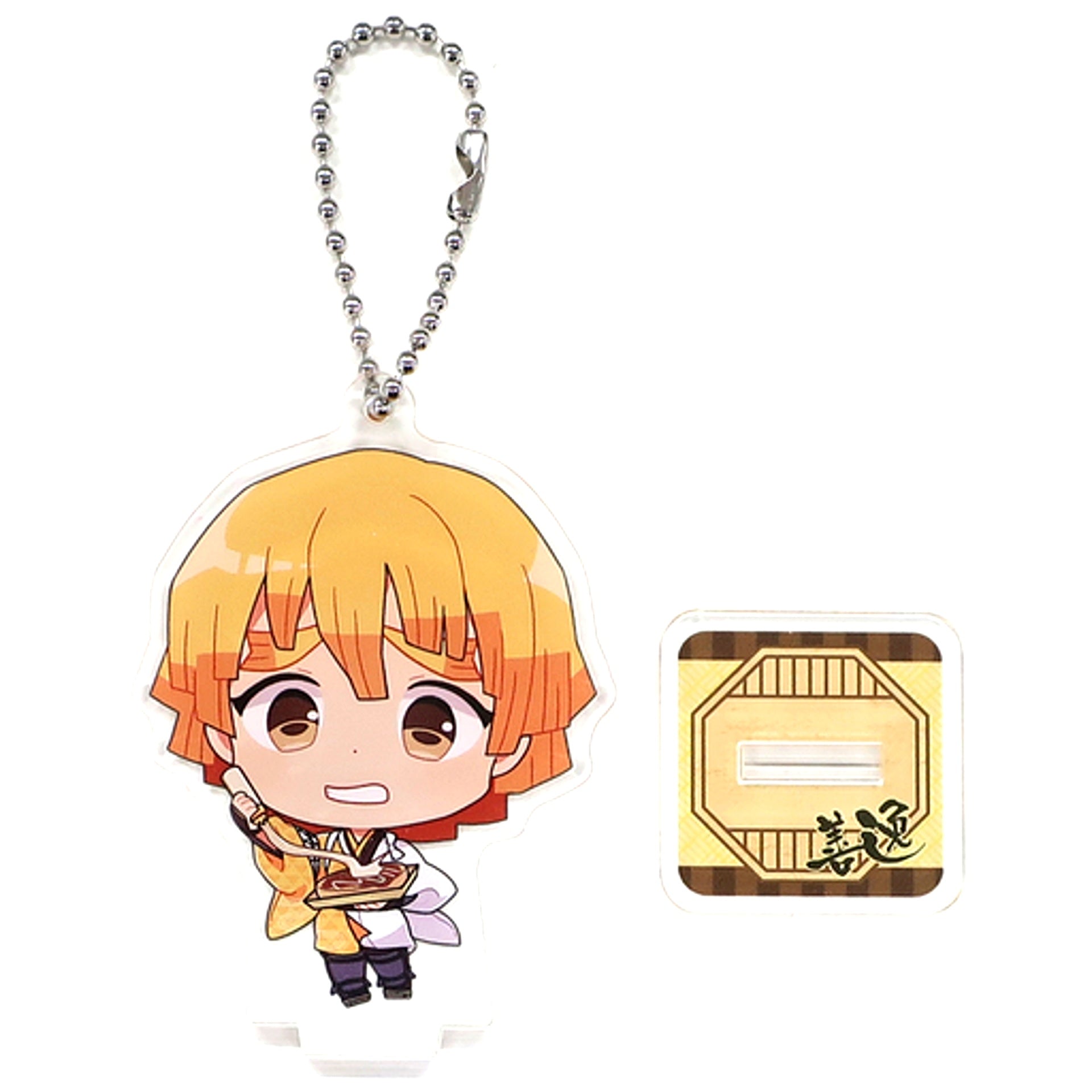 Zenitsu Agatsuma Demon Slayer Sega Collab Cafe Deformed Acrylic Keychain with Stand A [USED]