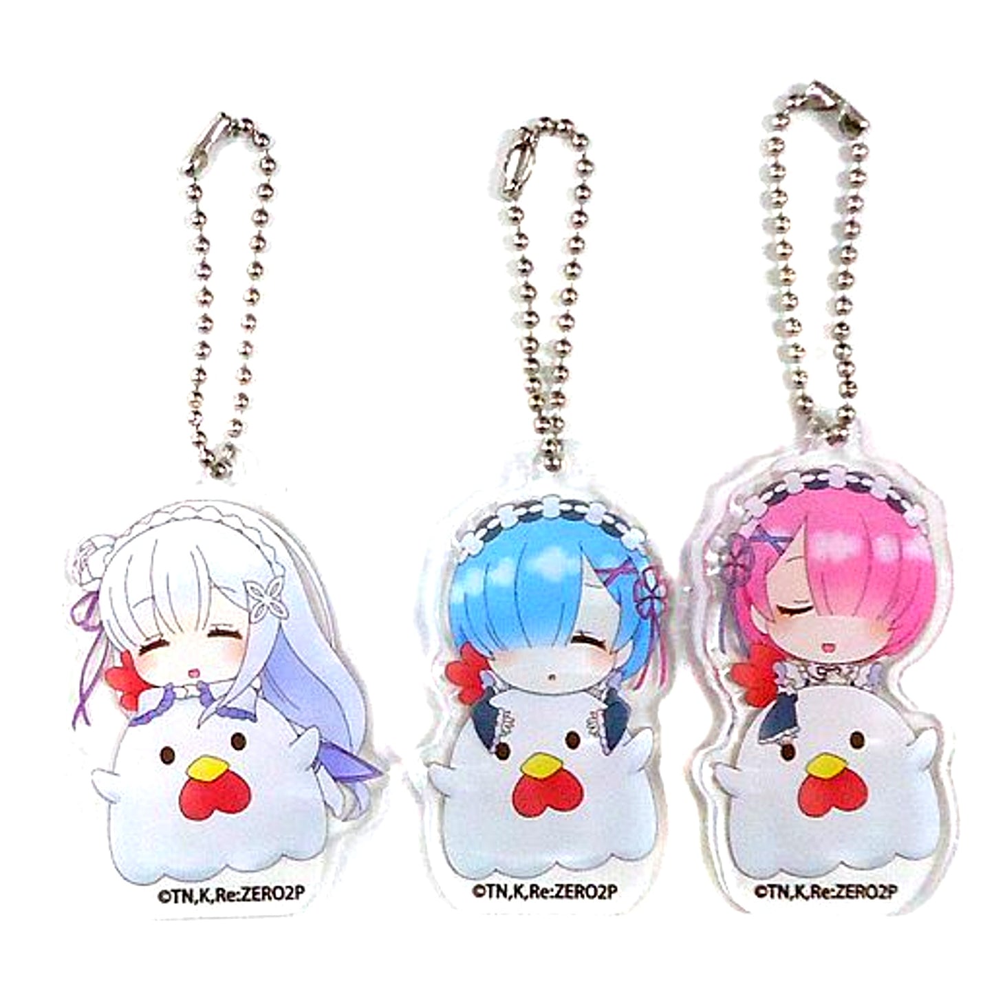 Set of 3 Re:ZERO -Starting Life in Another World- Acrylic Keychain A Lawson Loppi HMV & BOOKS online Ltd [USED]