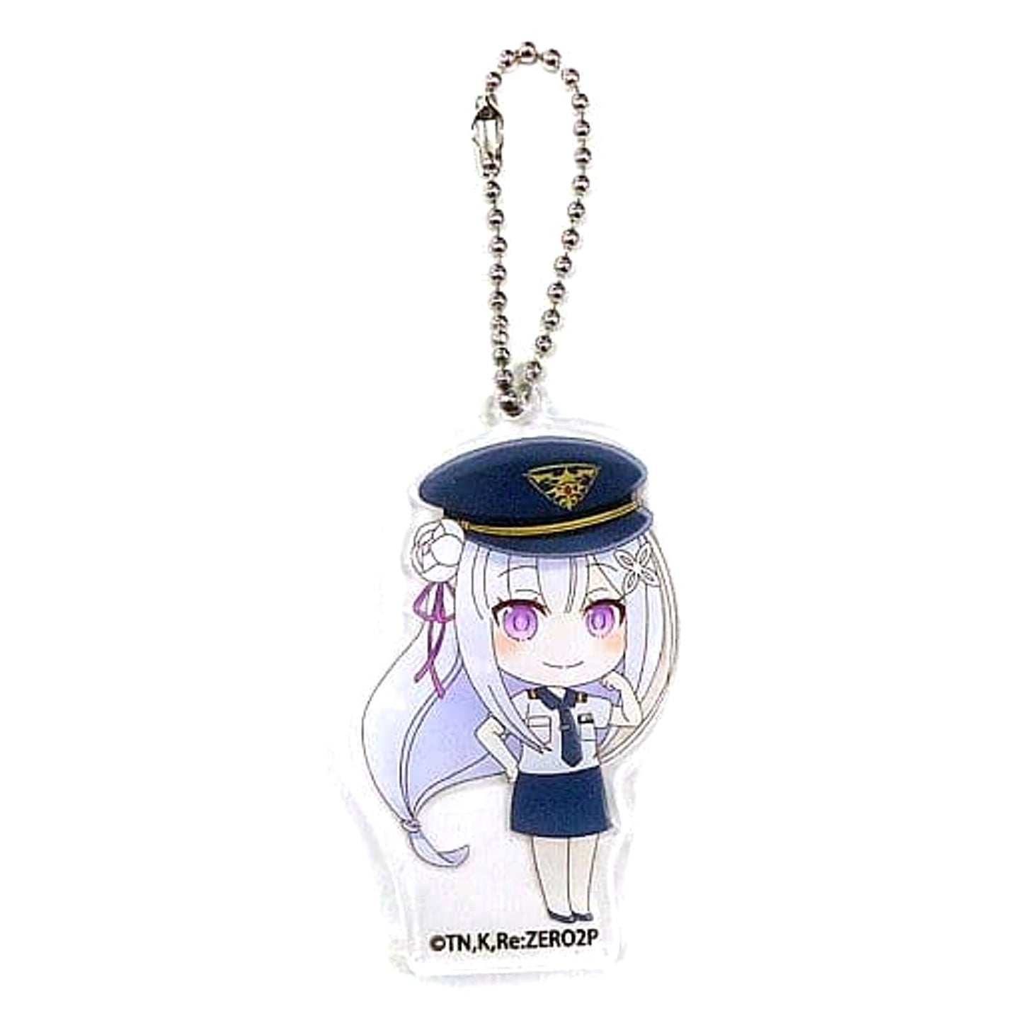 Re:ZERO -Starting Life in Another World- Lost in Memories x Lawson Emilia Cabin Attendant Acrylic Keychain B Loppi HMV&Books Online Limited Keychains [USED]
